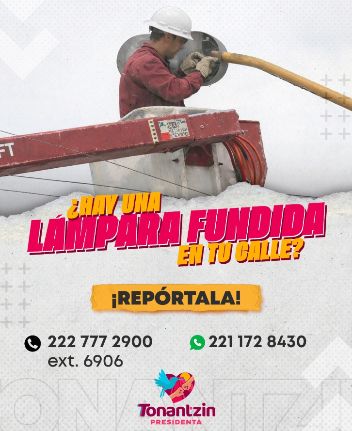 Gobierno de San Pedro Cholula refuerza mantenimiento del alumbrado público para mayor seguridad