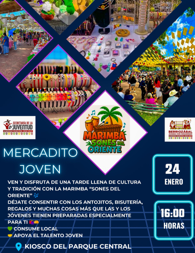 Jóvenes emprendedores promueven ambiente familiar en el Mercadito Joven de Berriozábal