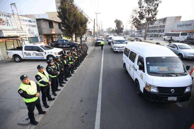 Refuerzan operativos contra robo al transporte en Chimalhuacán, Chicoloapan y Texcoco