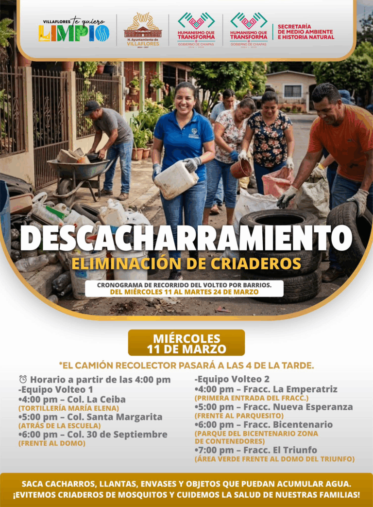 Villaflores inicia programa de descacharramiento para fortalecer la limpieza del municipio