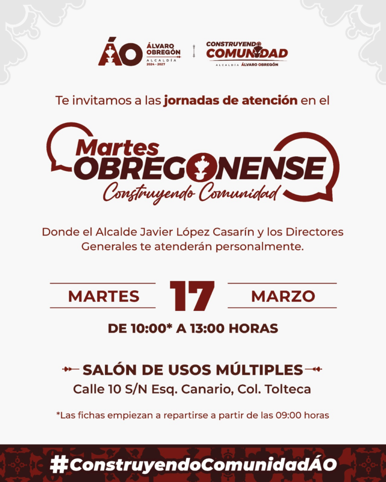 Alcaldía Álvaro Obregón llevará el “Martes Obregonense” a la colonia Tolteca
