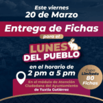 Ayuntamiento de Tuxtla Gutiérrez anuncia entrega de fichas para “Lunes del Pueblo”
