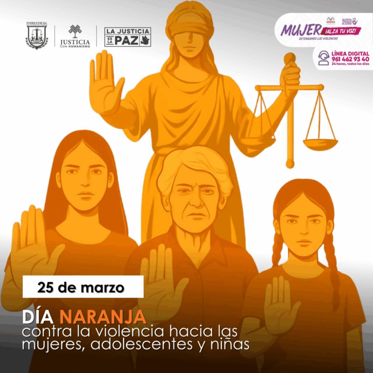Poder Judicial de Chiapas reafirma compromiso contra la violencia en el Día Naranja