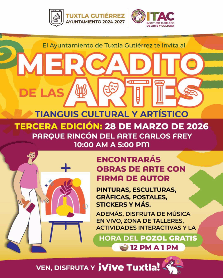 nvita Ayuntamiento de Tuxtla al “Mercadito de las Artes” en su tercera edición