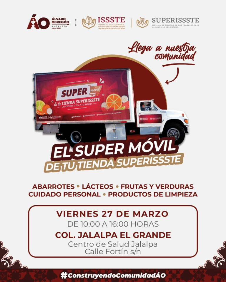 Súper móvil de SUPERISSSTE llegará a Jalalpa El Grande