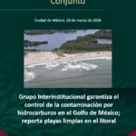 Controlan contaminación por hidrocarburos en el Golfo de México; reportan playas limpias