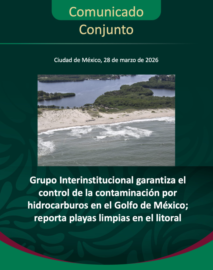Controlan contaminación por hidrocarburos en el Golfo de México; reportan playas limpias