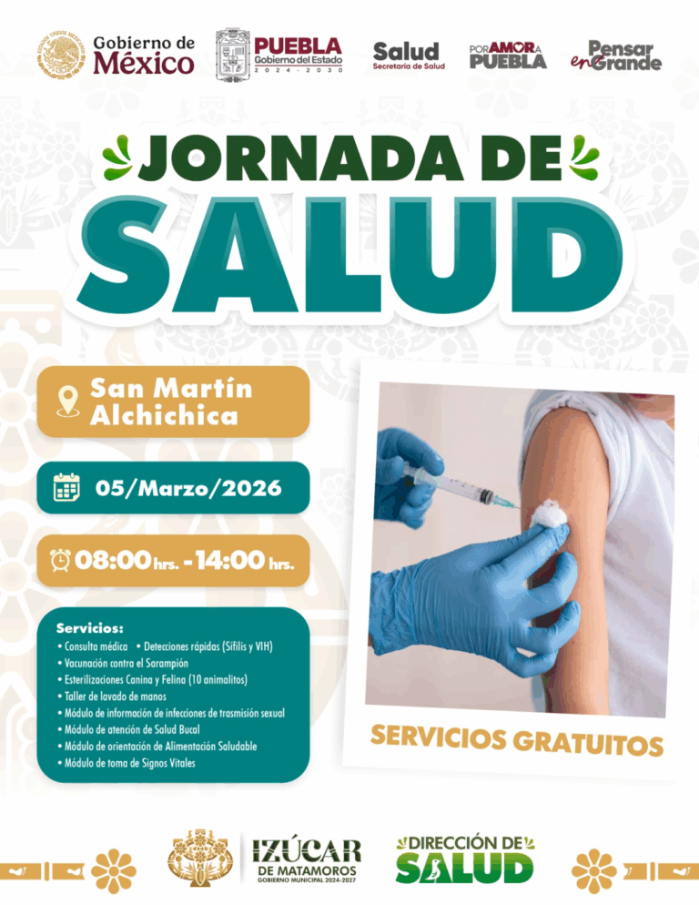 Realizan jornada de salud con servicios médicos gratuitos en San Martín Alchichica
