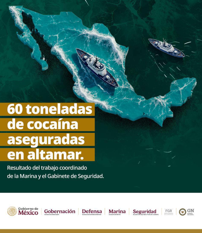 Destaca Omar García Harfuch incautaciones históricas de droga en altamar