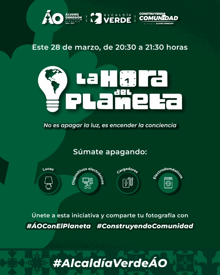 Álvaro Obregón se suma a iniciativa ambiental con apagado simbólico de luces