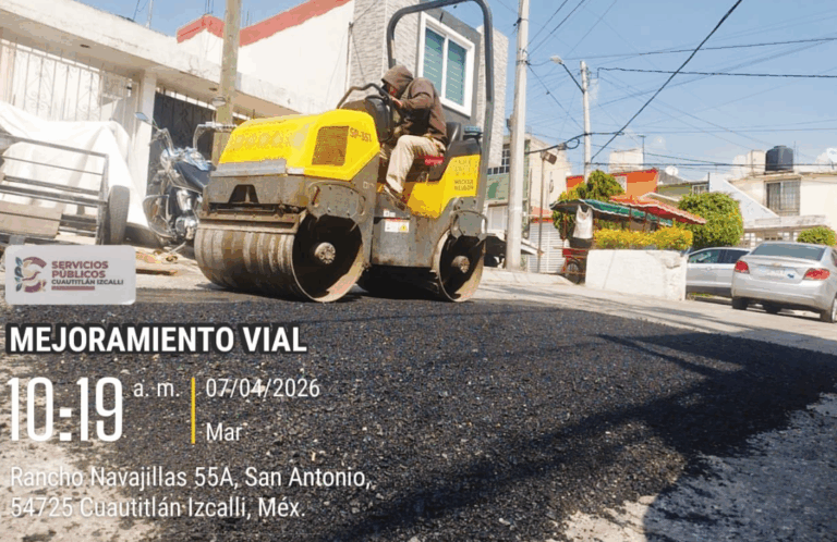 Cuautitlán Izcalli refuerza mantenimiento vial con jornada de bacheo en fraccionamientos