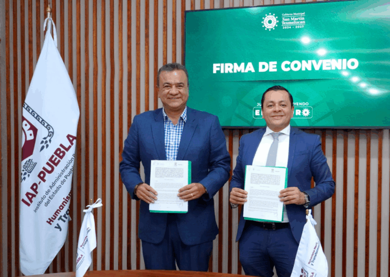 Texmelucan firma convenio con el IAP para fortalecer la gestión pública municipal