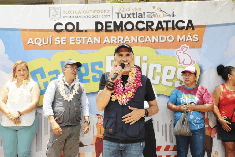 Con Calles Felices estamos transformando la realidad de Tuxtla: Angel Torres al dar banderazo de inicio a una obra más en la Democrática