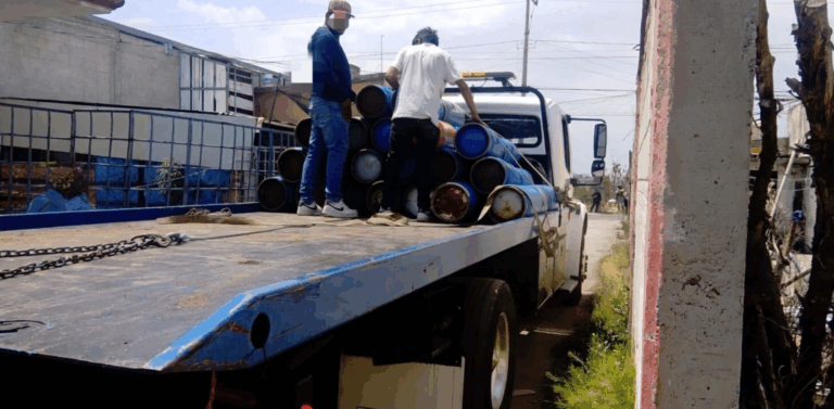 Aseguran bodega con gas LP presuntamente ilícito en Texmelucan tras operativo conjunto