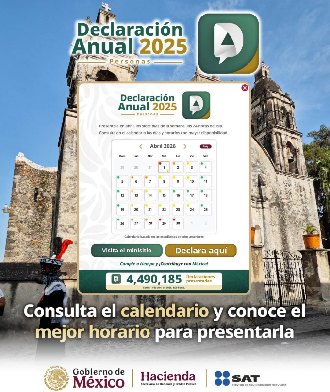 SAT reporta más de 4.4 millones de declaraciones presentadas en arranque de jornada