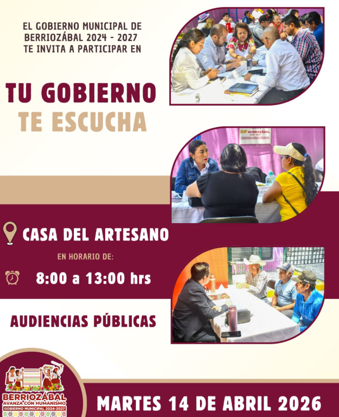 Berriozábal convoca a audiencia pública para atender de forma directa a la ciudadanía