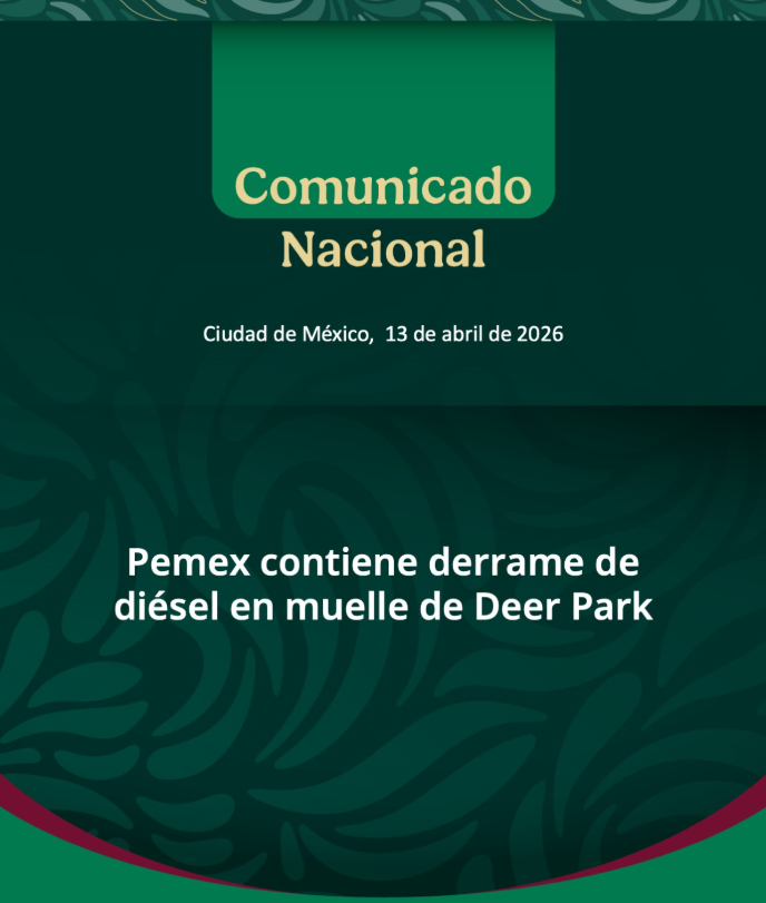 Pemex controla derrame de diésel en muelle de Deer Park sin afectar navegación