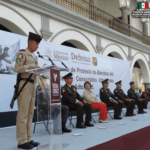 Más de 100 jóvenes rinden protesta de bandera en ceremonia del Servicio Militar Nacional en Veracruz