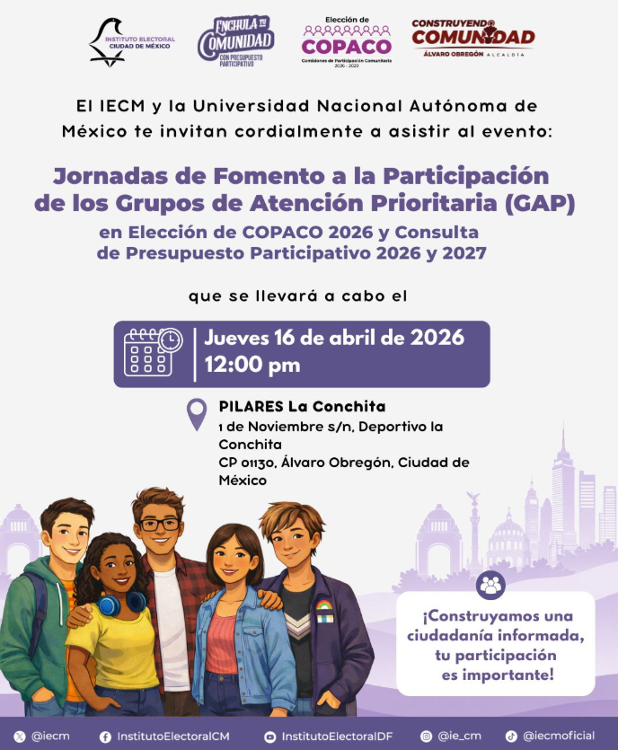 Alcaldía Álvaro Obregón invita a jóvenes a informarse sobre participación ciudadana