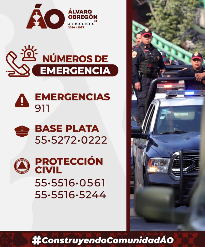Alcaldía Álvaro Obregón promueve cultura de prevención con difusión de números de emergencia