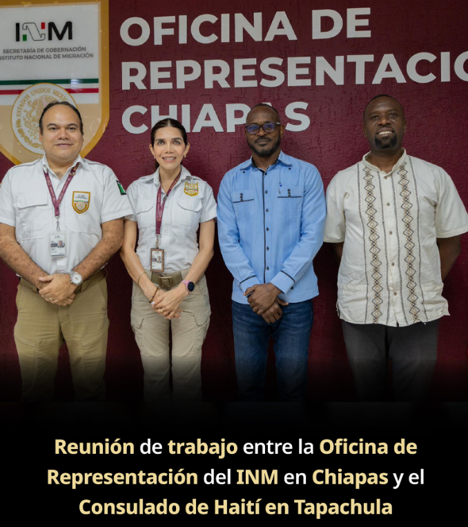 INM Chiapas fortalece coordinación con Consulado de Haití en Tapachula