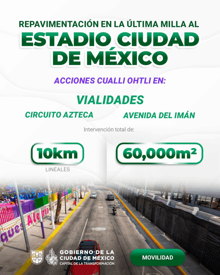 Modernizan vialidades hacia el Estadio Ciudad de México con obras de gran alcance