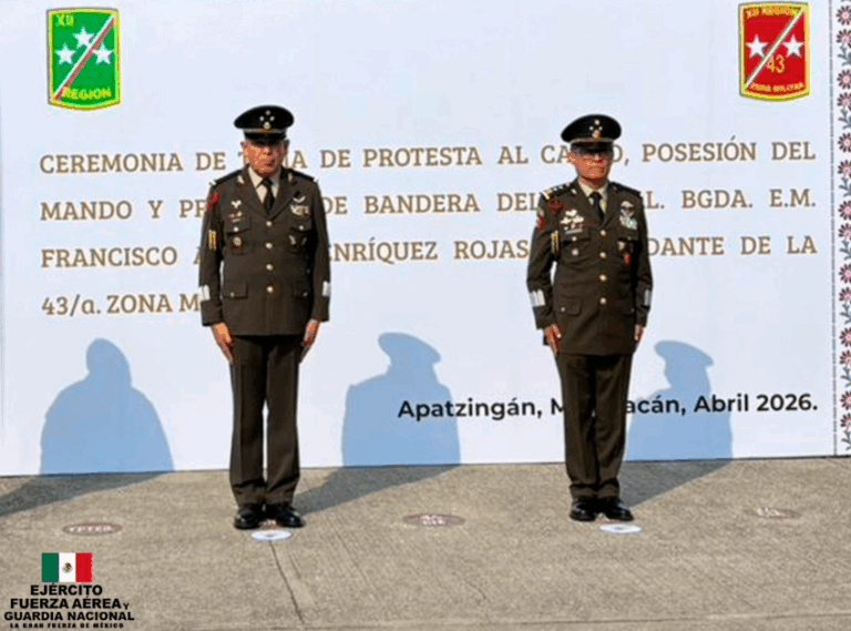 Nuevo comandante asume la 43/a Zona Militar en Apatzingán