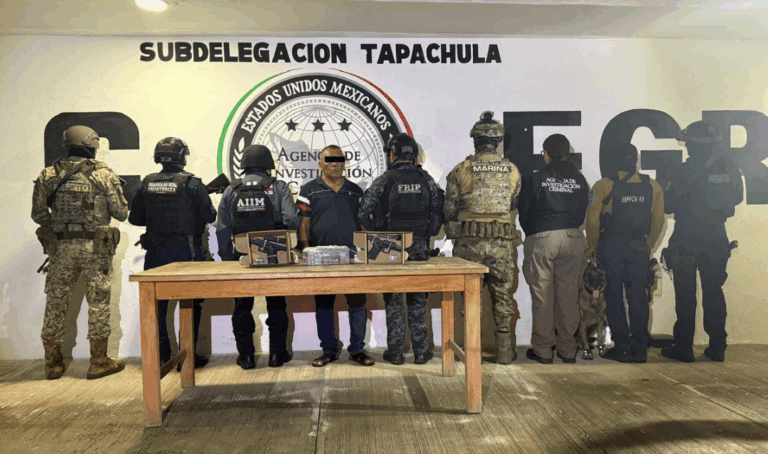 Operativo coordinado refuerza la seguridad en Tapachula con detención por portación de armas