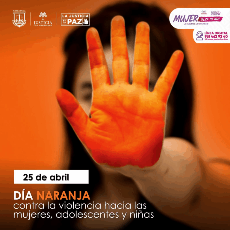 Poder Judicial de Chiapas reafirma compromiso contra la violencia hacia mujeres en el Día Naranja