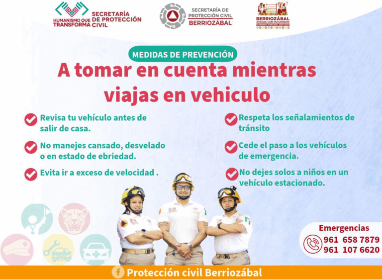 Berriozábal emite llamado a conducir con precaución en el regreso a casa