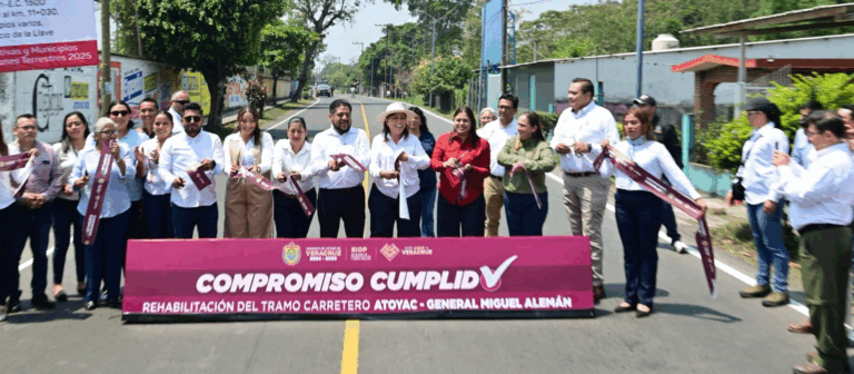 Rocío Nahle entrega rehabilitación del tramo carretero Atoyac–Miguel Alemán–E.C. Córdoba Veracruz
