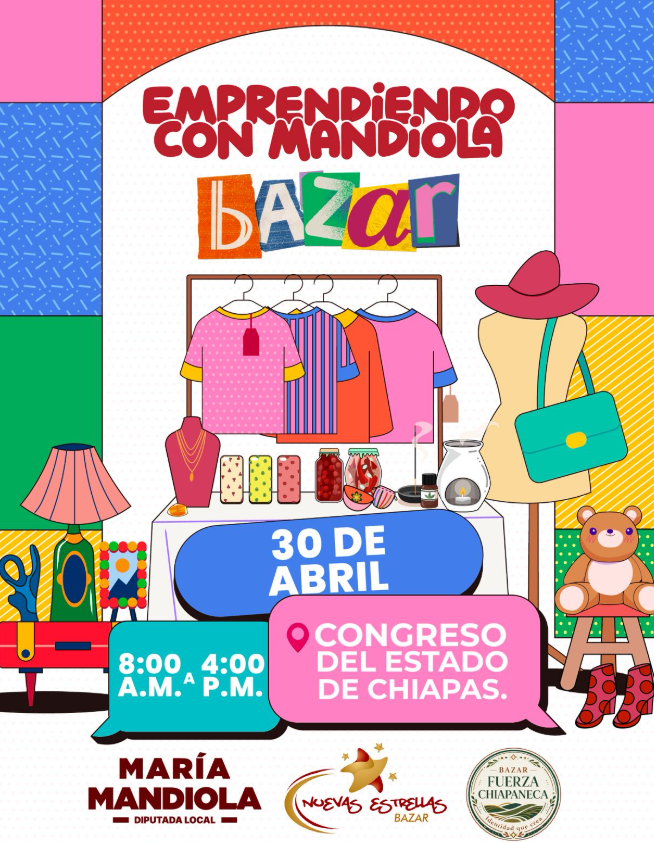 Congreso de Chiapas invita al bazar “Tuxtla Emprende” para impulsar el consumo local