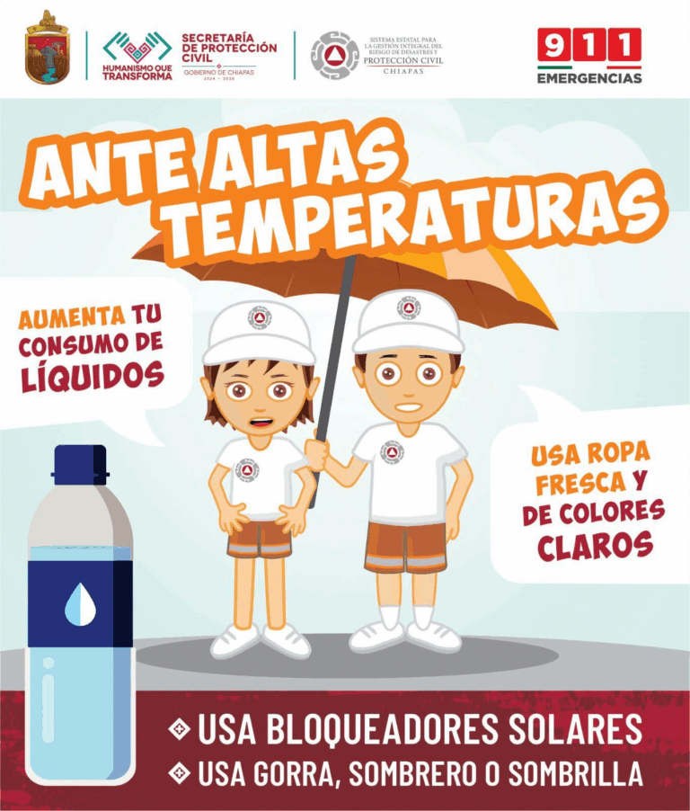 Villaflores emite recomendaciones ante altas temperaturas para prevenir golpes de calor