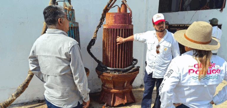 Refuerzan prevención en Pánuco: CAEV rehabilita cárcamo ante temporada de lluvias