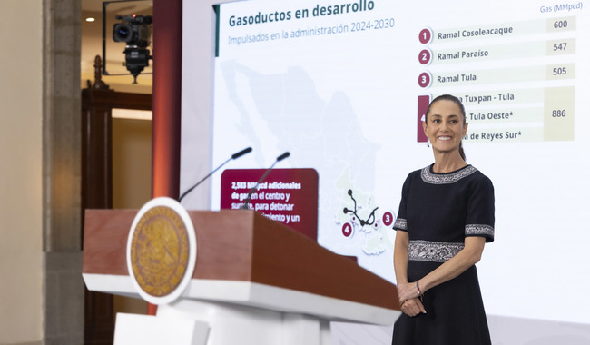 Sheinbaum presenta Plan de Gasoductos con inversión superior a 140 mil mdp hacia 2030