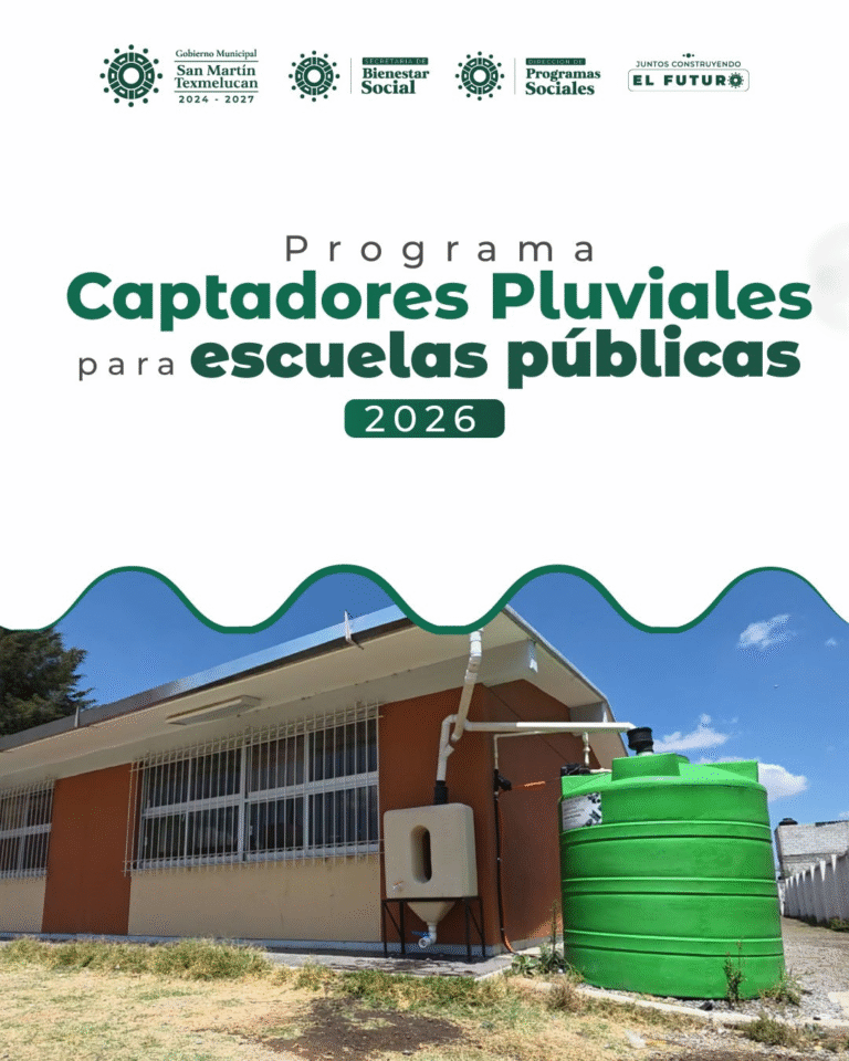 San Martín Texmelucan impulsa captadores pluviales en escuelas públicas