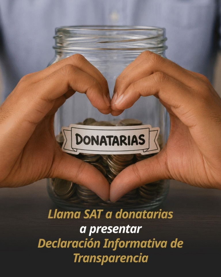 SAT exhorta a donatarias a presentar Declaración Informativa de Transparencia antes del 31 de mayo