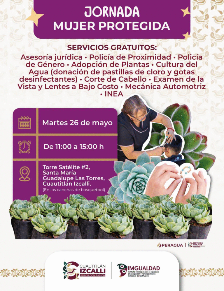 Cuautitlán Izcalli invita a la Jornada Mujer Protegida para fortalecer derechos y bienestar