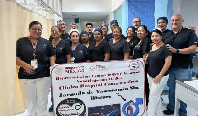 ISSSTE realiza jornada de vasectomía sin bisturí y beneficia a 34 derechohabientes en Coatzacoalcos