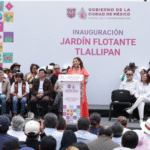 Clara Brugada inaugura el Jardín Flotante Tlallipan, la primera Utopía elevada de la Ciudad de México