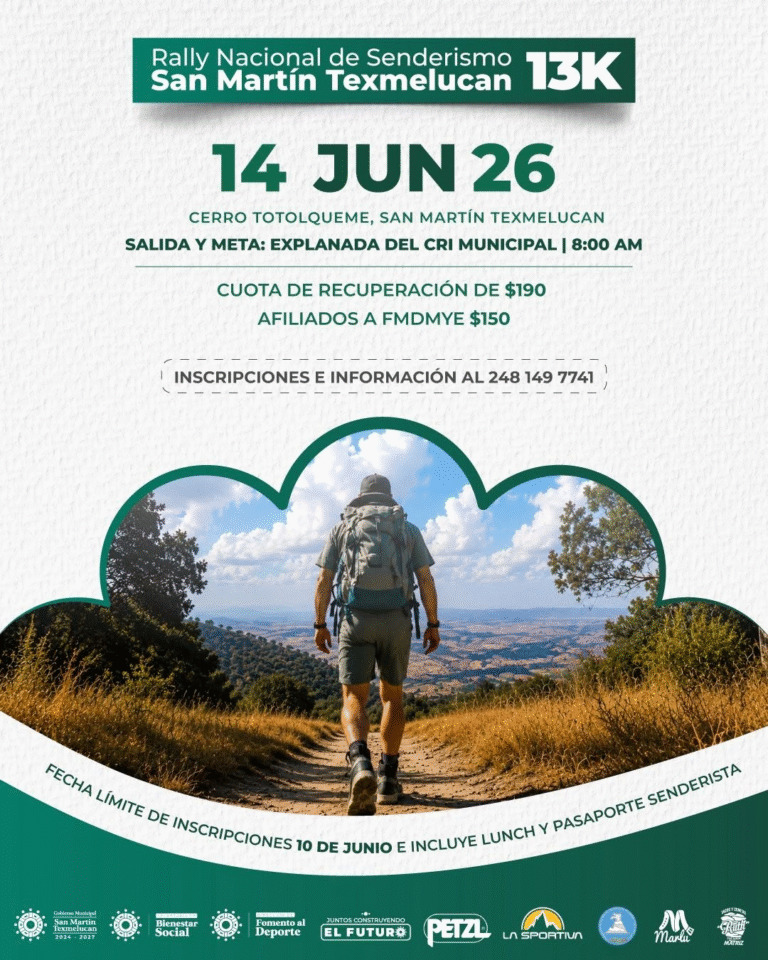 Invitan al Rally Nacional de Senderismo 13K en el Cerro Totolqueme de Texmelucan