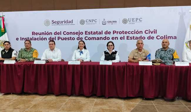 Instalan Puesto de Comando en Colima para fortalecer la prevención durante temporada de lluvias y ciclones