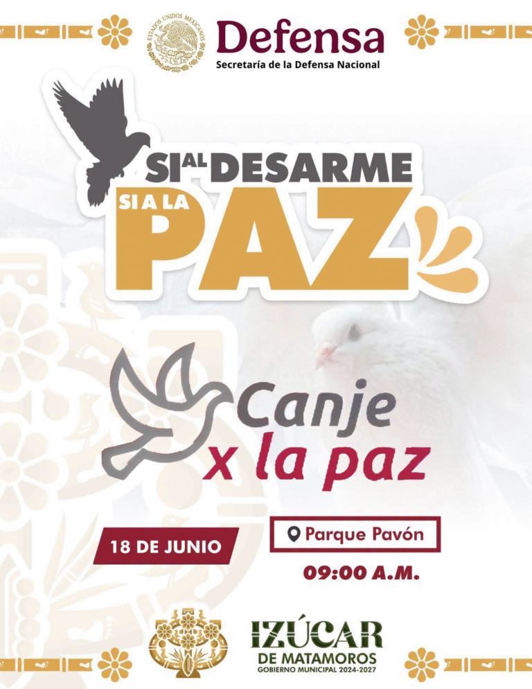 Invitan en Izúcar de Matamoros a participar en campaña de desarme para promover la paz