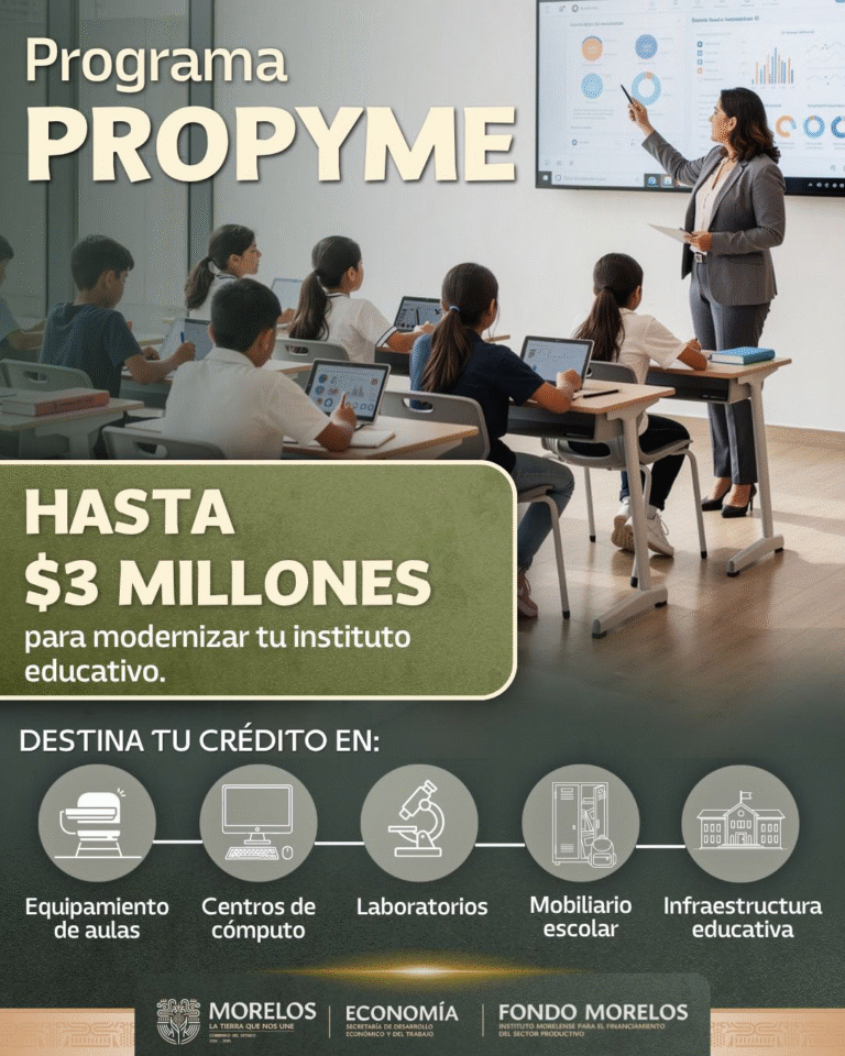 Morelos impulsa modernización de escuelas privadas con créditos de hasta 3 millones de pesos