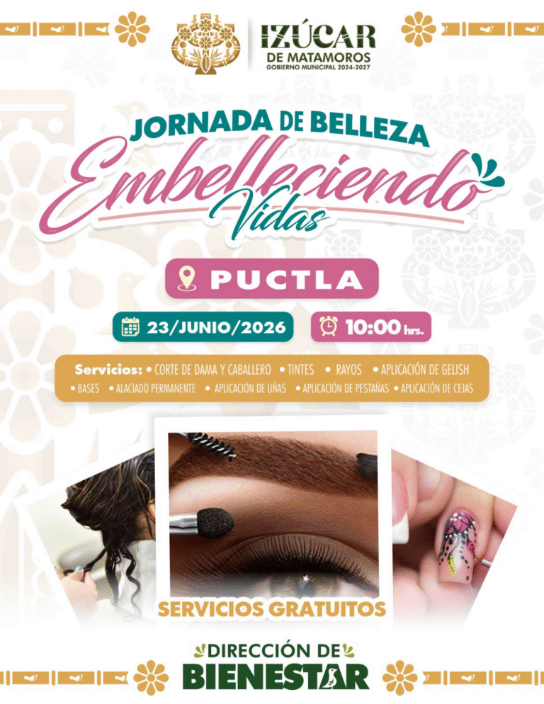 Llevarán jornada gratuita de belleza a San Sebastián Puctla en Izúcar de Matamoros