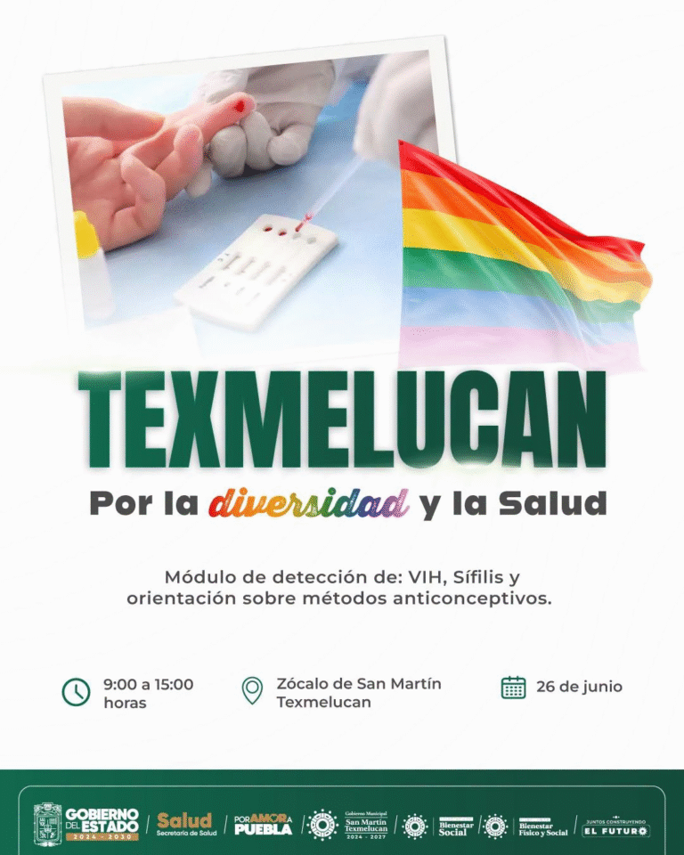 San Martín Texmelucan impulsa jornada de salud preventiva en el marco del Mes del Orgullo LGBT+