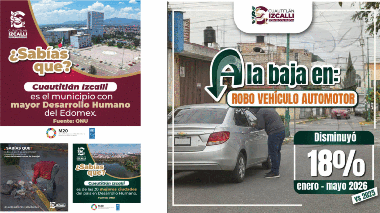 Disminuye 18% el robo de vehículos en Cuautitlán Izcalli durante los primeros cinco meses de 2026
