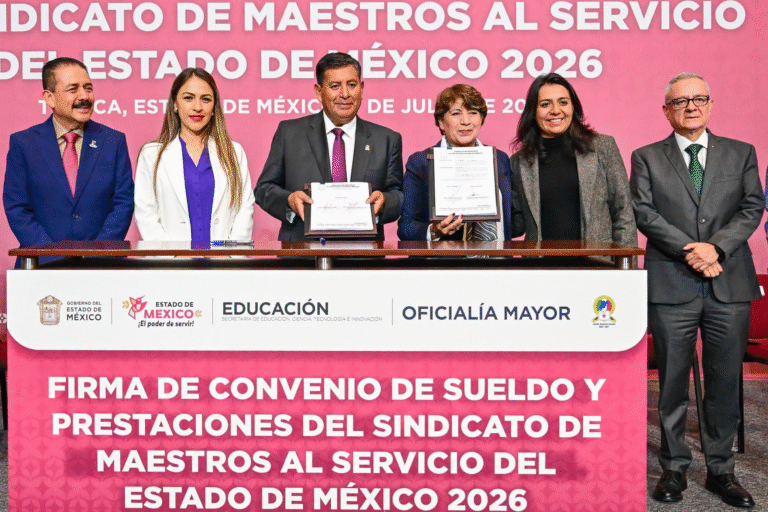 Delfina Gómez y maestros del Edoméx acuerdan mejoras salariales y laborales para el magisterio