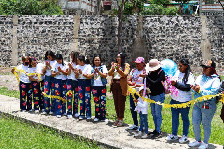 Tonantzin Fernández entrega obra en preescolar de San Cristóbal Tepontla para fortalecer la seguridad escolar