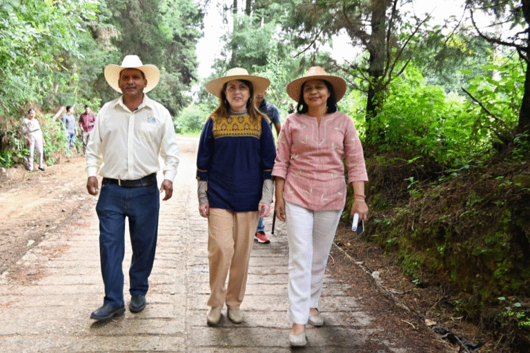 Margarita González Saravia fortalece el campo de Ocuituco con caminos de cosecha y captación de agua
